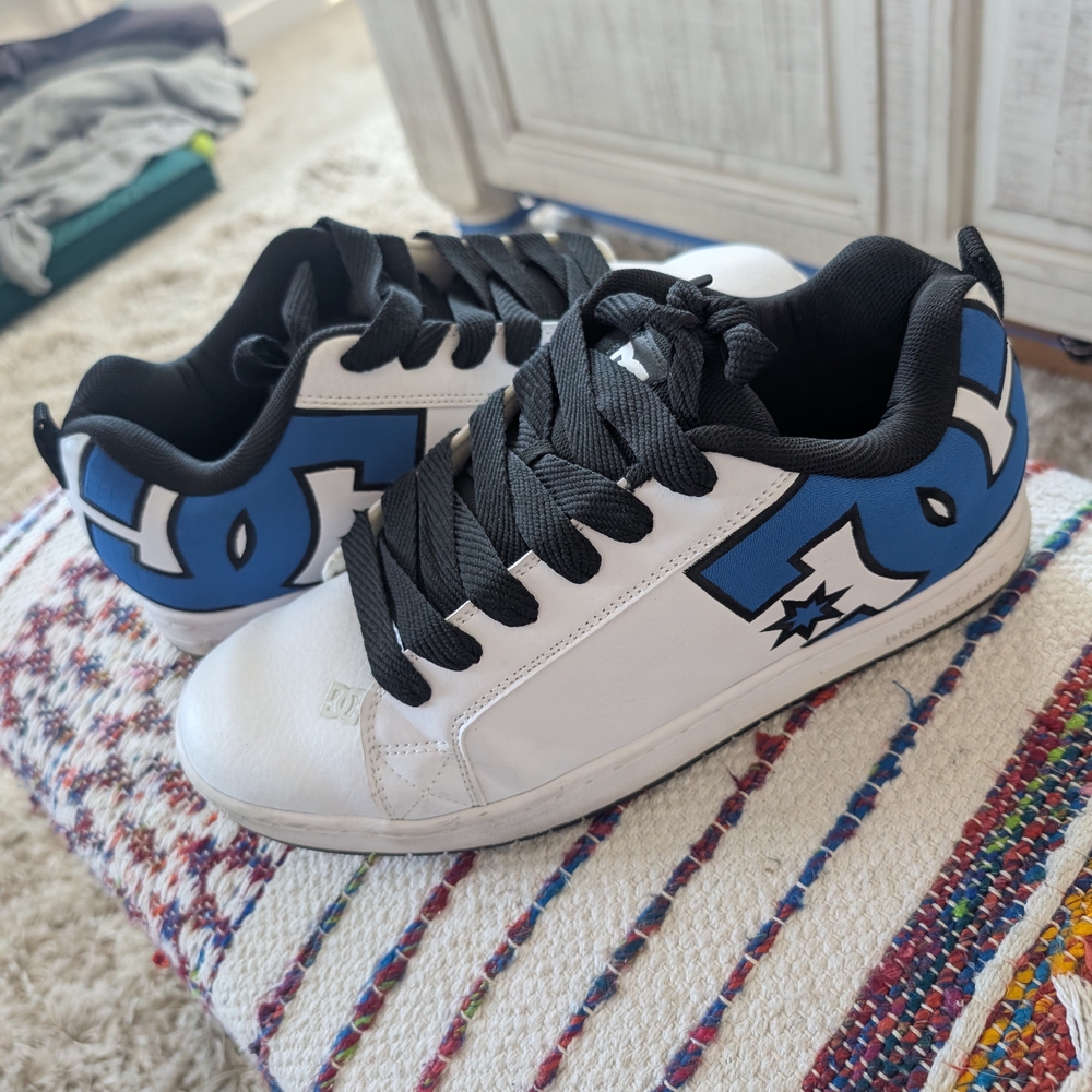 DC White and Blue Sneakers